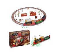 134/190Pcs Classic Christmas Train Set Mini Train Toy Set with with Headlight Smoke Realistic Sounds Electric Rail Car Toy Set for Kid