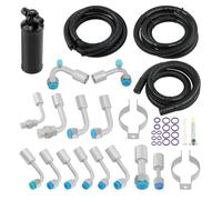 134a Air Conditioning Hose Kit Set Black Drier w/ Clamp R-Ring W/ Drier Kits