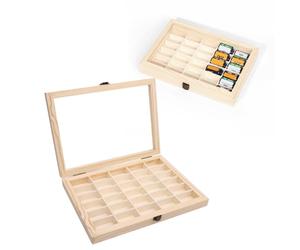 135 Custodia per pellicola da 35 mm, contenitore per pellicola da 35 mm 135 con coperchio antipolvere, 30 slot Contenitore per pellicola in legno per pellicola da 135 rullini 35 mm