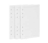 135 Fogli Di Ricambio A6 A Righe, Refill Per Agenda 6 Anelli 171x94 mm