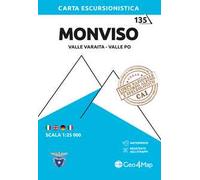 135 Monviso. Valle Varaita, Valle Po. Carta escursionistica 1:25 000. Ediz. multilingue