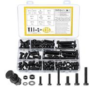 135 Pezzi M6 M8 Kit di Bulloni e Dadi con Testa Esagonale, Viti Bulloni e Dadi Set, Dadi e Bulloni Vite a Testa a Esagonale, Bullone con Rondelle, Viti a Brugola, Nere