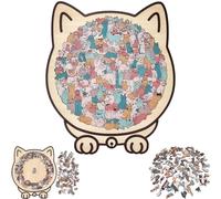 135 Pezzi Puzzle in Legno a Forma di Gatto Color Morandi, Puzzle in Legno a Forma di Gatto, Puzzles Animali Unici, Regalo Puzzles Creativi, per Gli Amanti dei Gatti, Famiglia e Amici