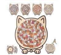 135-Piec-Colored Cat Shaped Wooden Jigsaw Puzzle (4, 23 * 20 * 5cm)