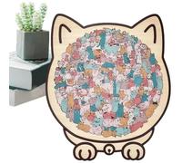 135-Piece Colored Cat Shaped Wooden Jigsaw Puzzle 23,7 x 21,8 cm 135 Pezzi Puzzle Legno Gatti Colori Wooden Cat Shaped Puzzle Irregolari per bambini Ragazze Prescolari Bambini