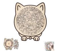 135-Piece Morandi Cat Shaped Wooden Jigsaw Puzzle with Cat Shaped Puzzle Pieces and Cat Outline Frame, a Challenging Irregular Jigsaw for Adults, Home Decor or as a Gift (#1)