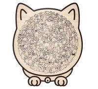 135-Piece Morandis-Colored Cat Shaped Wooden Jigsaw Puzzle, Detailed Cat-Themed Pieces, Funny Decorative Cats Shaped’s Puzzles, for Cats Lovers and Puzzle Enthusiasts (#D)
