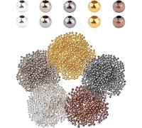 1350Pz Perline Distanziatori in Metallo 5 Colori 3Mm Perline Rotonde Colorate pe
