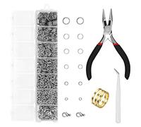 1353 Pezzi Anelli di Salto Aperti, 4/5/6/7/8/10mm Anellini per Bigiotteria, Anellini per Ciondoli, Anelli di Salto Metallo con Scatola per Realizzare Gioielli, Orecchini, Collane, Braccialetti