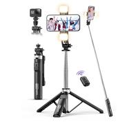 135CM Bastone Selfie Treppiede Con 2 Luce Di Riempimento, 4 in 1 Selfie Stick Tr