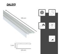 135cm x 25mm Profilo paragradino in alluminio autoadesivo