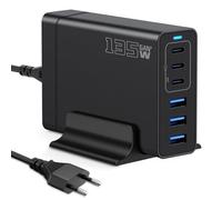 135W Caricatore USB C Multiplo, PD 30W Alimentatore USB C Compatibile con MacBook Air, 6 Porte GaN III Charging Station per MacBook Pro, Dell, iPhone, iPad, Nexus, HTC, Nokia, Motorola