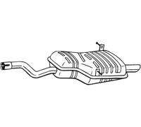 136 CV SILENZIATORE POSTERIORE PER BMW 3 Cabriolet E46 318 Ci KW 100 CV 136