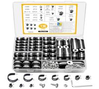 136 Pezzi P Fermacavi, Fascette Fermacavo, P Clips Morsetto per Cavi in Gomma, Fascette Stringitubo, 6mm 8mm 10mm 13mm 16mm 19mm 25mm 32mm 38mm 45mm