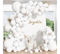 136 Pezzi Palloncini Bianchi, Combinazione Palloni Lattice Bianco 18 Pollici Sicuri e Resistenti, Possono Essere Utilizzati come Palloncini Matrimoni, Compleanno e Varie White Party