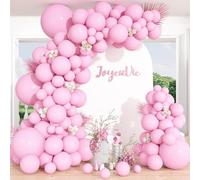 136 Pezzi Palloncini Rosa (5/10/12/18 Pollici), Palloncini Rosa Pastello Sicuri e Resistenti, Palloncino Compleanno per Decorazioni di Compleanni, Matrimoni e Anniversari