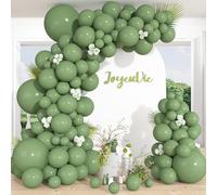 136 Pezzi Palloncini Verde Salvia (5/10/12/18 Pollici), Palloncino In Lattice Verde Sicuri e Resistenti, Palloncini Verdi per Decorazioni di Compleanni, Matrimoni e Anniversari