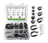 136pcs Fascette Stringitubo in Gomma P Clips Fermacavi in Acciaio Morsetto a P per Tubo Flessibile Ferma Cavi con Inserto di Gomma Kit di Fissaggio Tubi 6mm 8mm 10mm 13mm 16mm 19mm 25mm 32mm 38mm 45mm