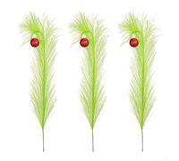 138 decorazioni per albero di Natale a stelo riccio, in finta erba, ornamenti per ghirlande e artigianato per feste (3 pezzi)