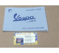 1380 - LIBRETTO USO E MANUTENZIONE VESPA 125 DEL 1955