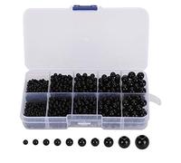 1380PCS Plastic Eyes, All Black Bean Eyeball for Handmade Dolls, Stuffed Animals, Fabric Decorations