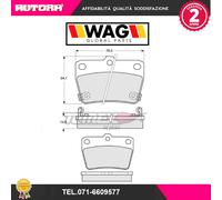 1386 Kit pastiglie freno a disco.post.adatto a Toyota (MARCA-WAG)