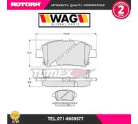 1388 Kit pastiglie freno a disco ant.adatto a Toyota (MARCA-WAG)