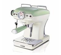 Ariete 1389 Macchina da Caffè Espresso di Design - per Polvere e cialde ESE - filtro 1 e 2 tazze - Montalatte - 850 Watt - Linea Vintage - Verde