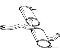 139 CV SILENZIATORE CENTRALE PER RENAULT Laguna I B56, 556 2.0 16V KW 102 CV 139