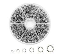 1390 Anellini Jump, Anelli di Piegatura Color Argento per la Creazione di Gioielli, in Acciaio Inox 304, con Apertura ad Anello, per Collane, Bracciali, Gioielli Fai da Te