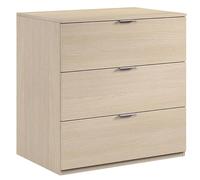 FORES - Kit Cassettone con 3 Cassetti Colore Rovere Alaska 80X38X77 Cm