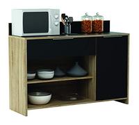 13Casa - Cracco A10 - Buffet. Dim: 123x40x85 h cm. Col: Rovere, Nero. Mat: Melamina.