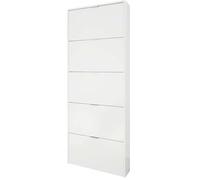 13Casa Eco B4 Scarpiera, 70x17x180 H cm, Bianco, Melamina, legno