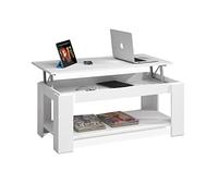 13Casa Future A2 Tavolino Sollevabile, Melamina/Legno, Bianco, 102x50x43 cm