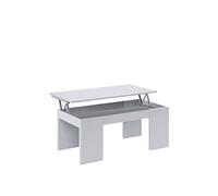 Tavolino Da Salotto Basso Con Piano Elevabile 50x100x45 Cm E Vano Contenitore
