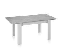 FORES HABITAT Tavolo 140/190x90x78h cm colore Bianco / Cemento - OL4586A Kendra