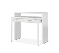 13Casa 004582A Scrivania Allungabile, Melammina, Bianco, 87 x 98 x 36 cm