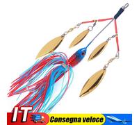 13cm Artificial Spinnerbait with Rotating Sequins Bait for Bass Fishing (Pink) I