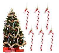 13cm Bastoncini di Zucchero Decorazioni Natale,6 Pezzi Glitter Candy Cane Rosso Plastica Decorazioni Albero di Natale,Addobbi Natalizi Sospensione Carino Decorazione Casa Festa di Christmas