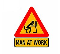 13cmx11cm Man At Work Grafica divertente Adesivi per auto e decalcomanie Parete impermeabile fai-da-te