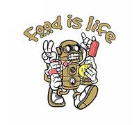 13cmx12.3m per Food Is Life Robot Decal VAN Occlusion Scratch Parabrezza Auto