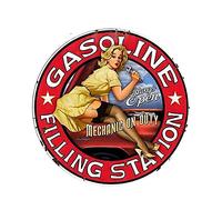 13cmx13cm Adesivo per auto in vinile con segno Pinup Girl per stazione di rifornimento per auto paraurti per finestrino