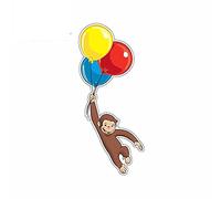 13cmx5.8cm Curious George Balloons Cartoon Car Stickers Vinyl JDM Bumper Trunk Truck