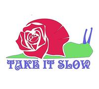 13cmx7.8cm per Take It Slow Rose Lumaca Decal Moto Parabrezza RV Car