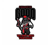 13cmx8cm per Chaotic Good Non abbiamo bisogno delle tue regole Adesivi per auto VAN Cartoon