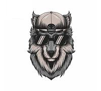 13cmx9.2cm per Wolf Cool Glass Anime Adesivi per auto Parabrezza Moto RV Decal