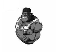 13cmx9.5cm per Gorilla Muscles Anime Cartoon Car Stickers Vinyl JDM Bumper Trunk