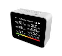 13in1 Tuya WiFi Monitor Della Qualità Aria Rilevatore Di CO2 For Interni CO2/TVOC/HCHO/PM2.5/PM1.0/PM10/Temp/Umidità Con Controllo APP Rapidamente Accurato(White)