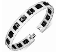 13Mm | Bracciale Magnetico In Ceramica Bianco E Nero Pantera