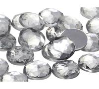 13mm Flat Back Round Acrylic Rhinestones Plastic Gems for Jewelry Making Costume Jewels Cosplay Embelishments - 50 Pieces (Crystal Clear H102)